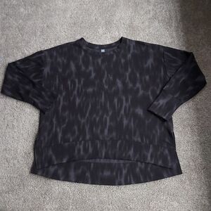 Joe Fresh Black Charcoal Print Long Sleeve Top